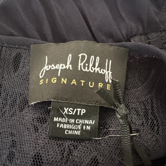 JOSEPH RIBKOFF Womens Dress XS Blue Pleated Chiffon Trapeze Cocktail Classic - Picture 6 of 11